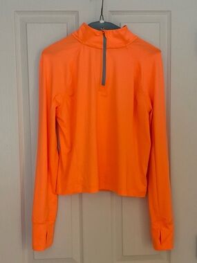 Peloton Orange 3/4 Zip Running Pullover